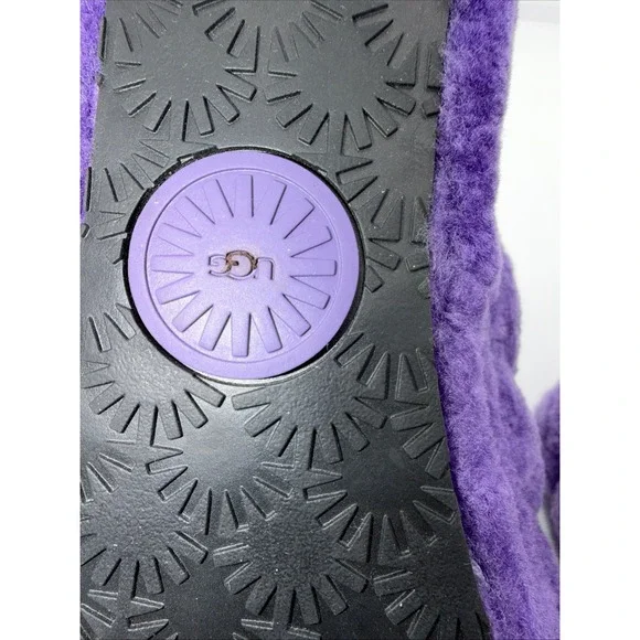 UGG Fluff Yeah Women's Size 9 Slippers Purple Sandals Fluffy Soft - Picture 9 of 10